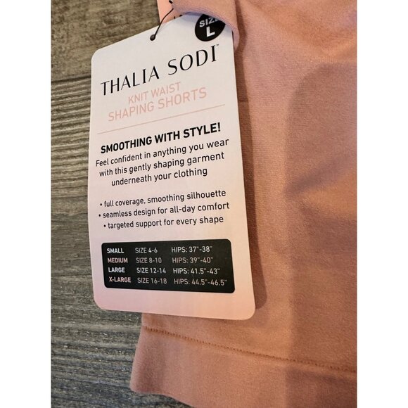 Thalia Sodi Knit Waist Shaping Shorts Firm Control Shapewear Size L Pink - Picture 5 of 8